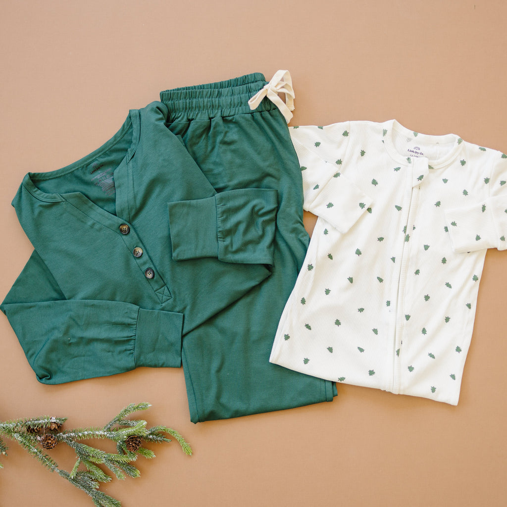 Women's Green Emerald Bamboo Christmas Pajamas