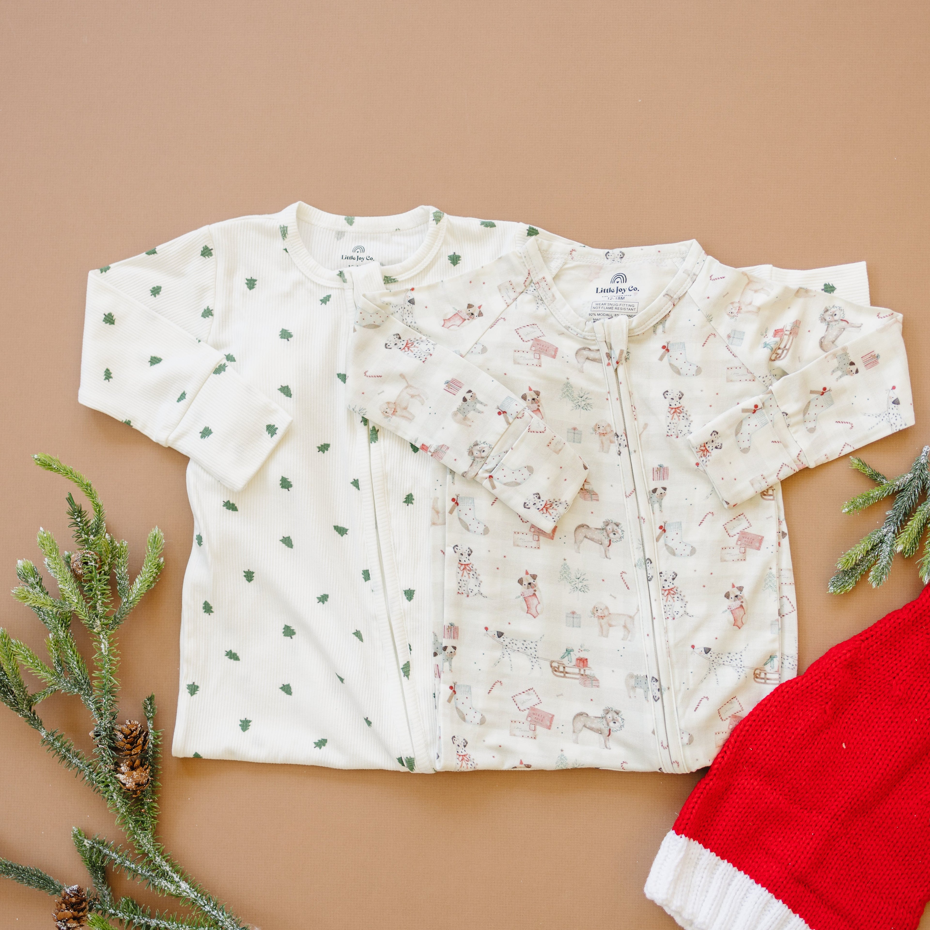 Tiny Trees Ribbed Bamboo Zippy Pajamas