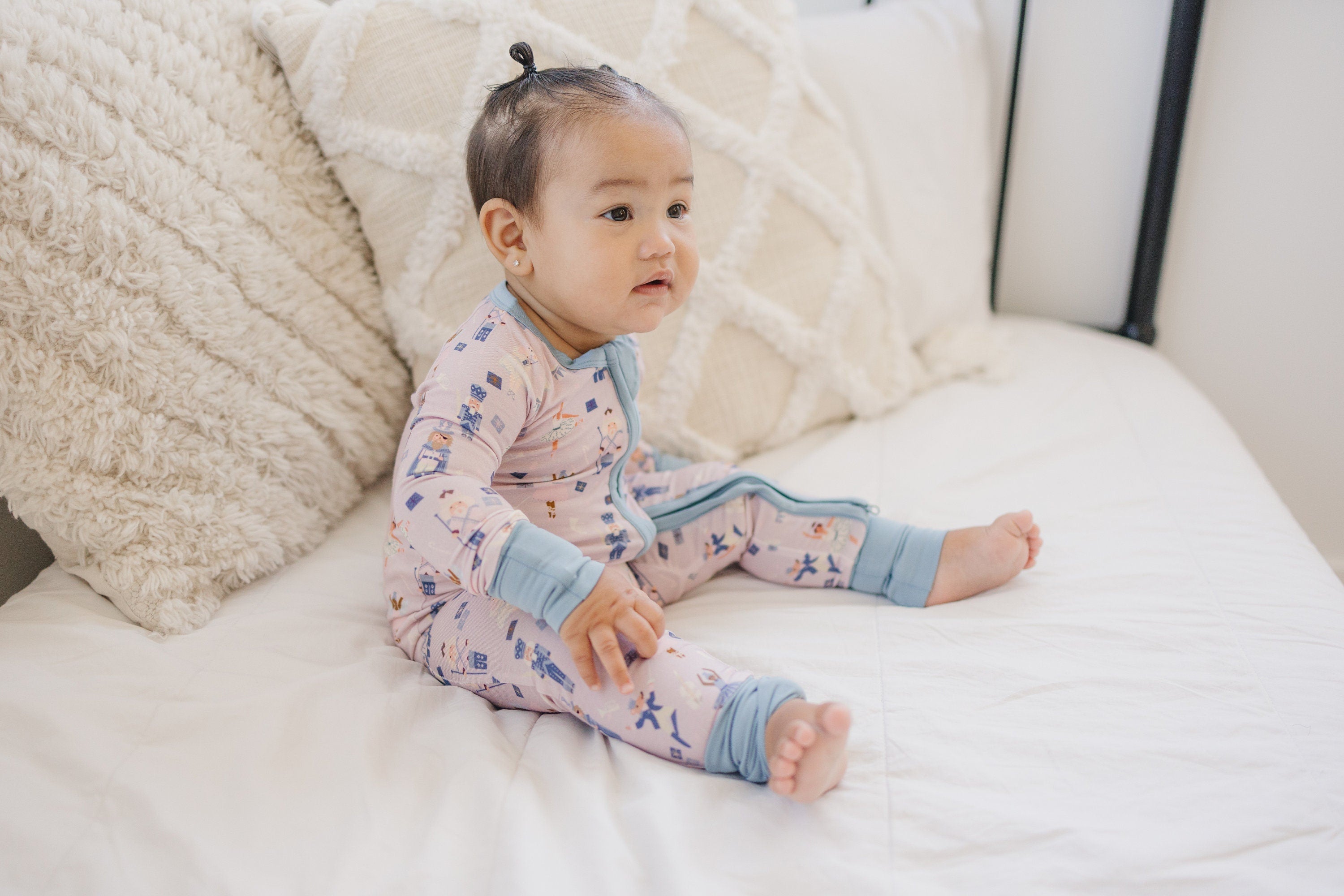 Nutcracker Print Bamboo Zippy Romper *Newborn left