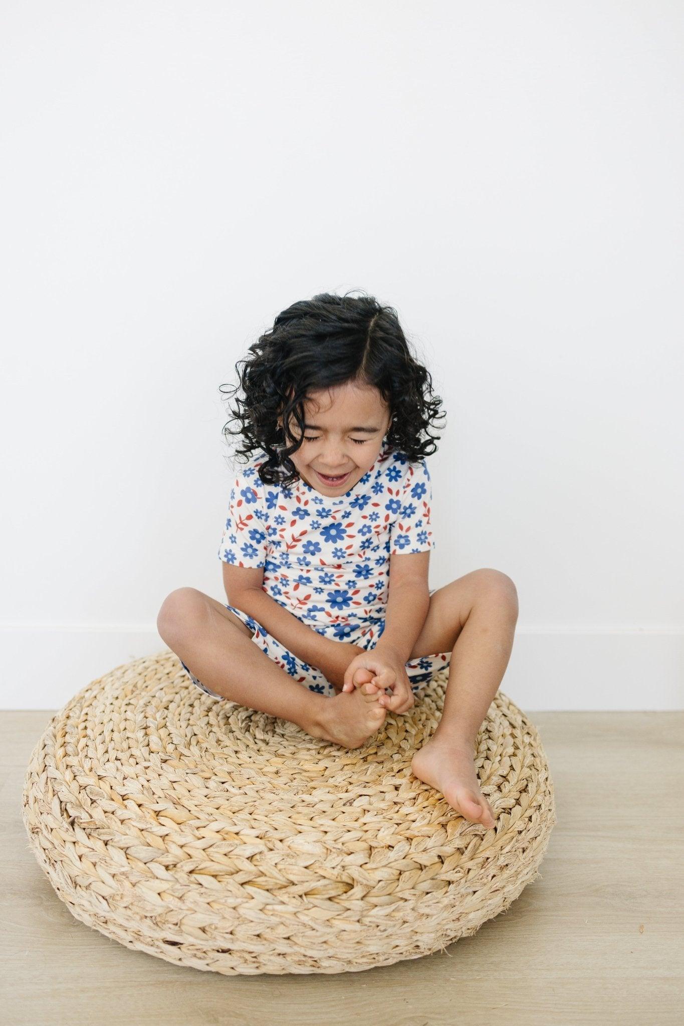 Red White & Blooms 2pc Bamboo Pajamas *4T left